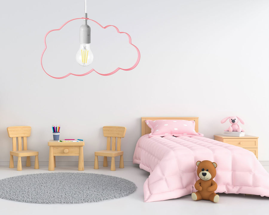 LAMPA WISZĄCA CHMURKA JASNORÓŻOWA