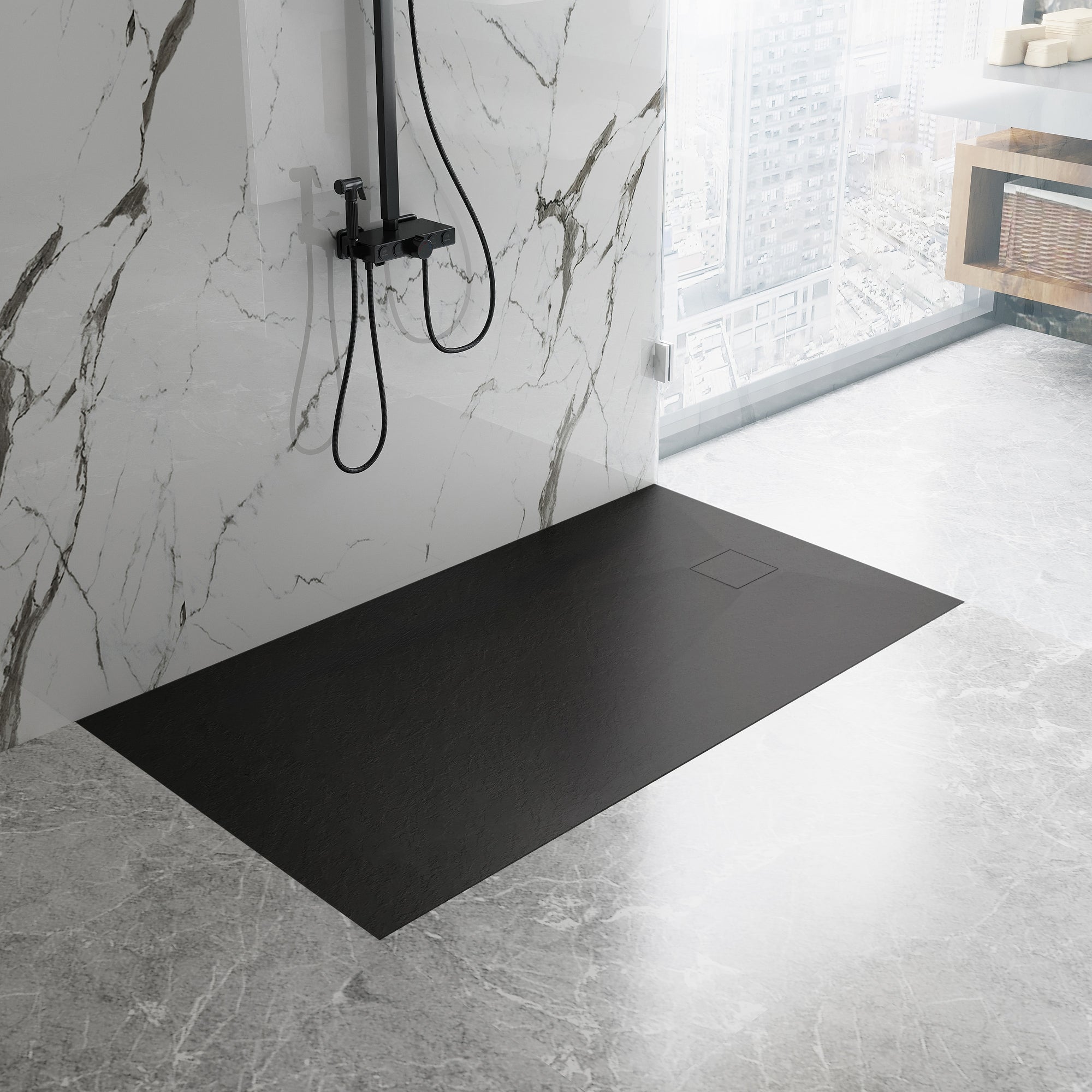 Brodzik Prysznicowy Magnum Black 80x100  6