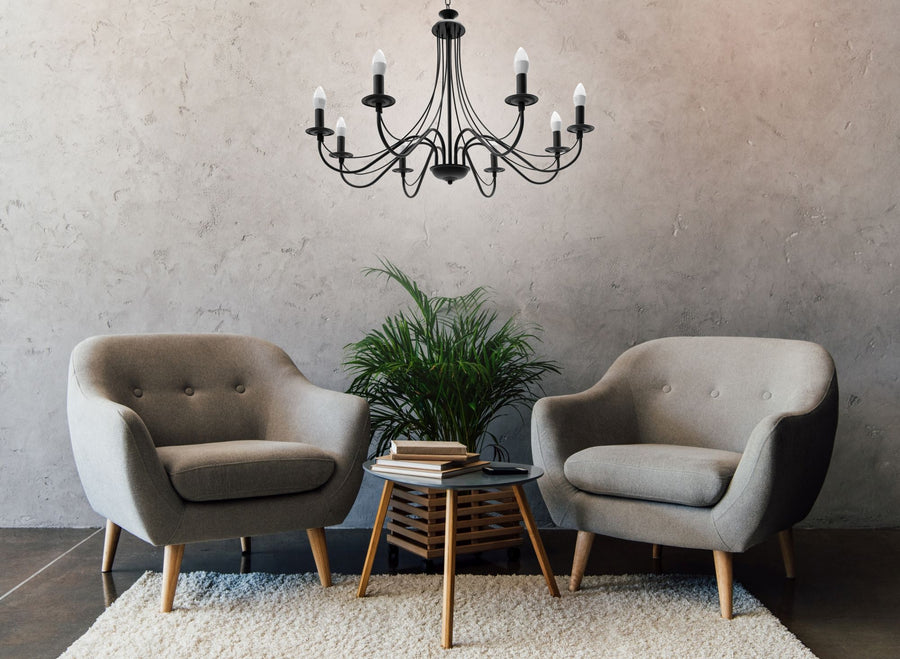 Lampa Sufitowa Wisząca Rustykalna APP648-8CP Czarna