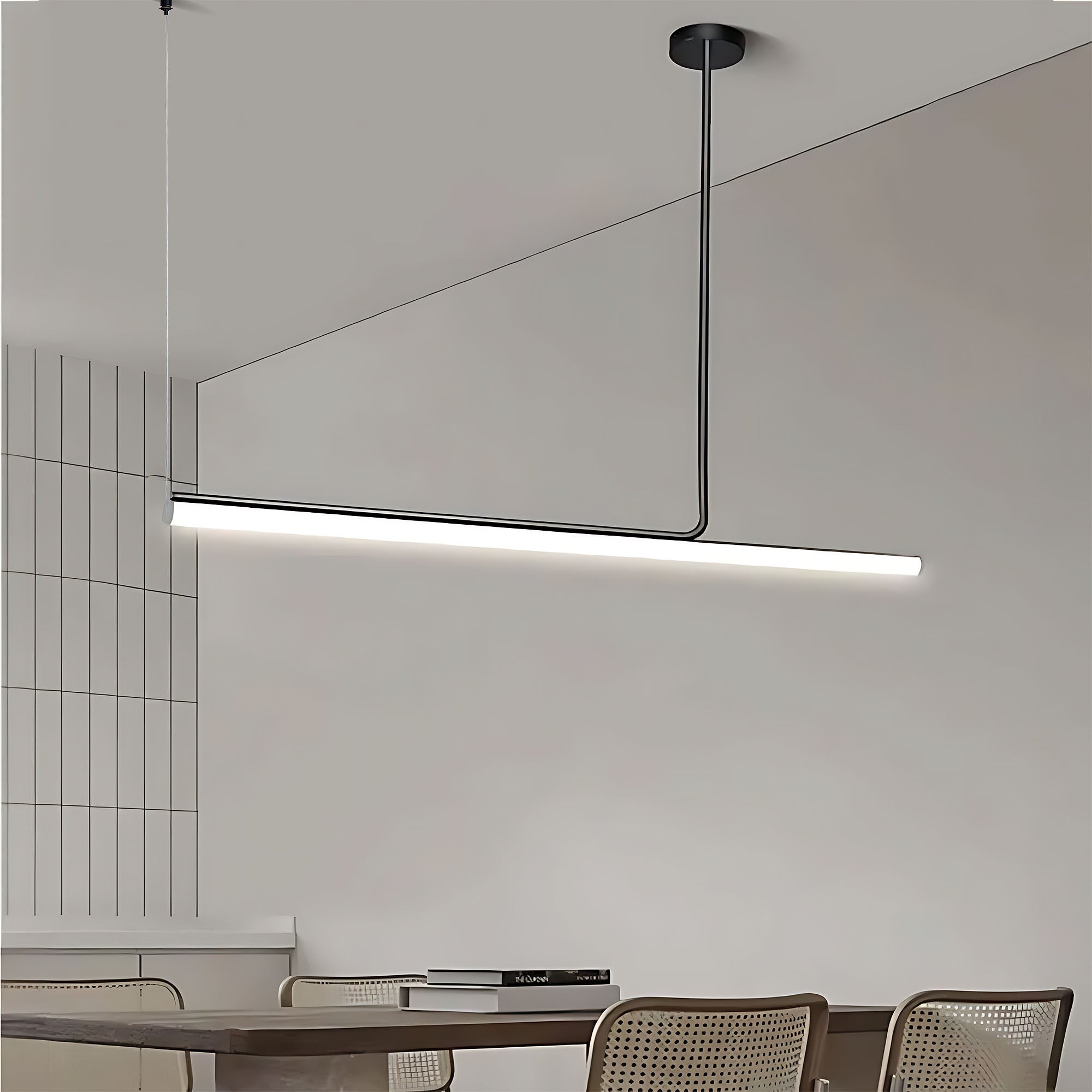 LAMPA SUFITOWA WISZĄCA LED APP1660-CP Black 140cm  3