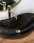 Umywalka nablatowa Rea Royal Black Marble Matt