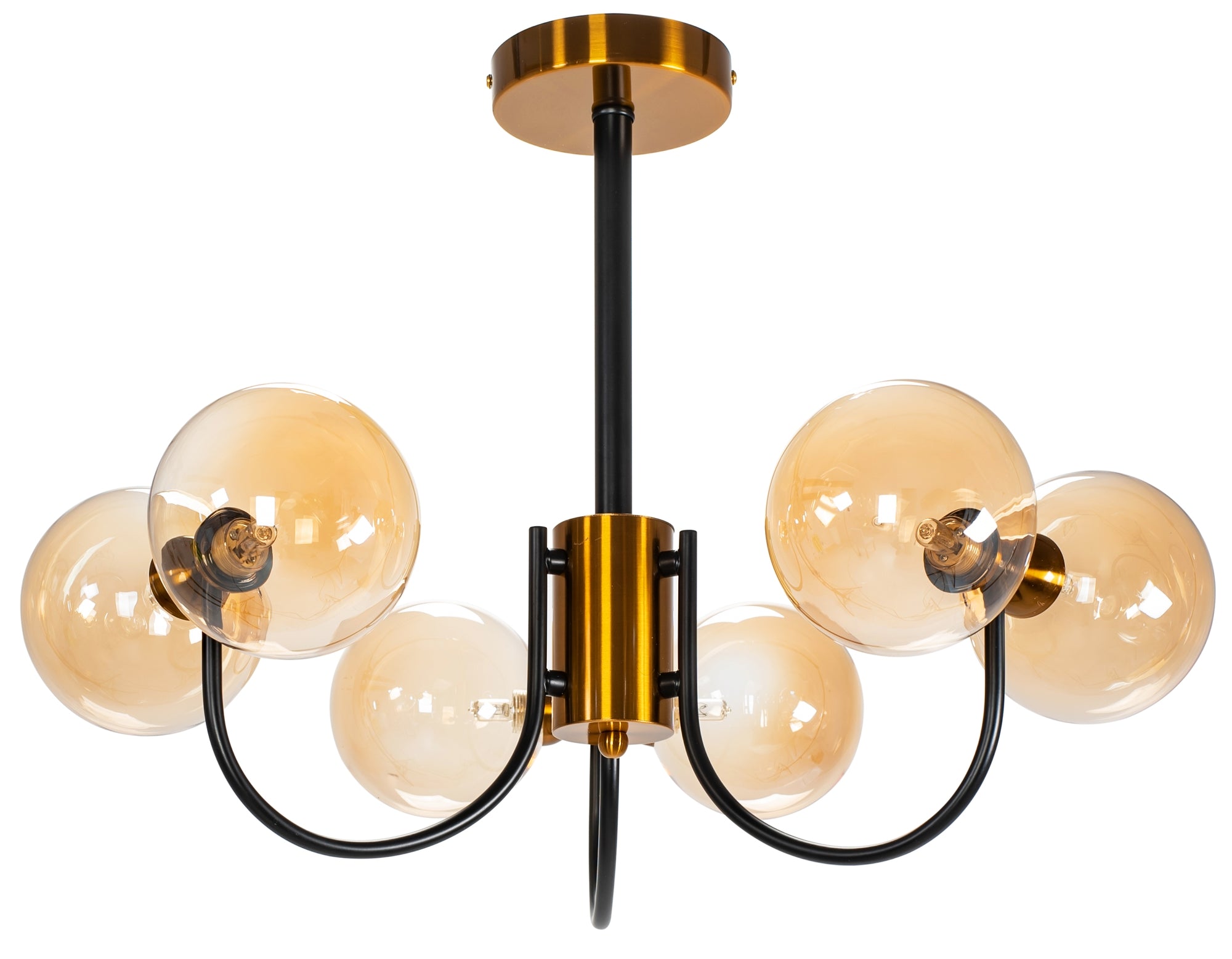 Lampa Sufitowa Wisząca Szklana APP1120-6CP  Złota  1