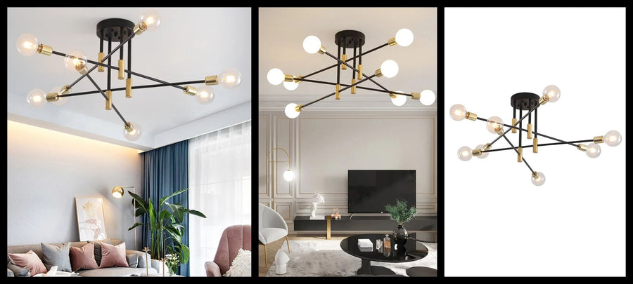 LAMPA SUFITOWA WISZĄCA APP733-8C Złota