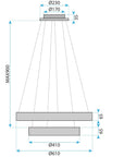 Lampa Wisząca Led G043-2cp Złota  5