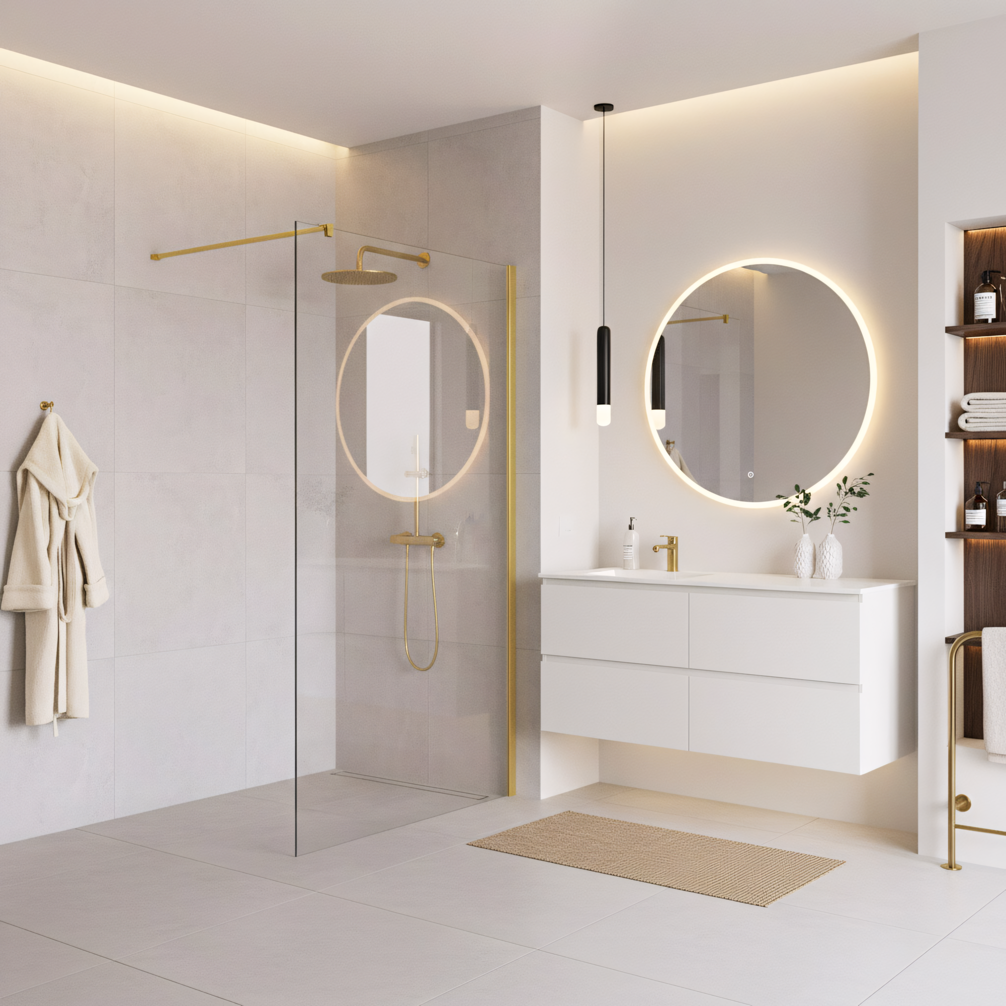 Kabina prysznicowa Walk-In Rea Flexi Transparent / Gold 110  10