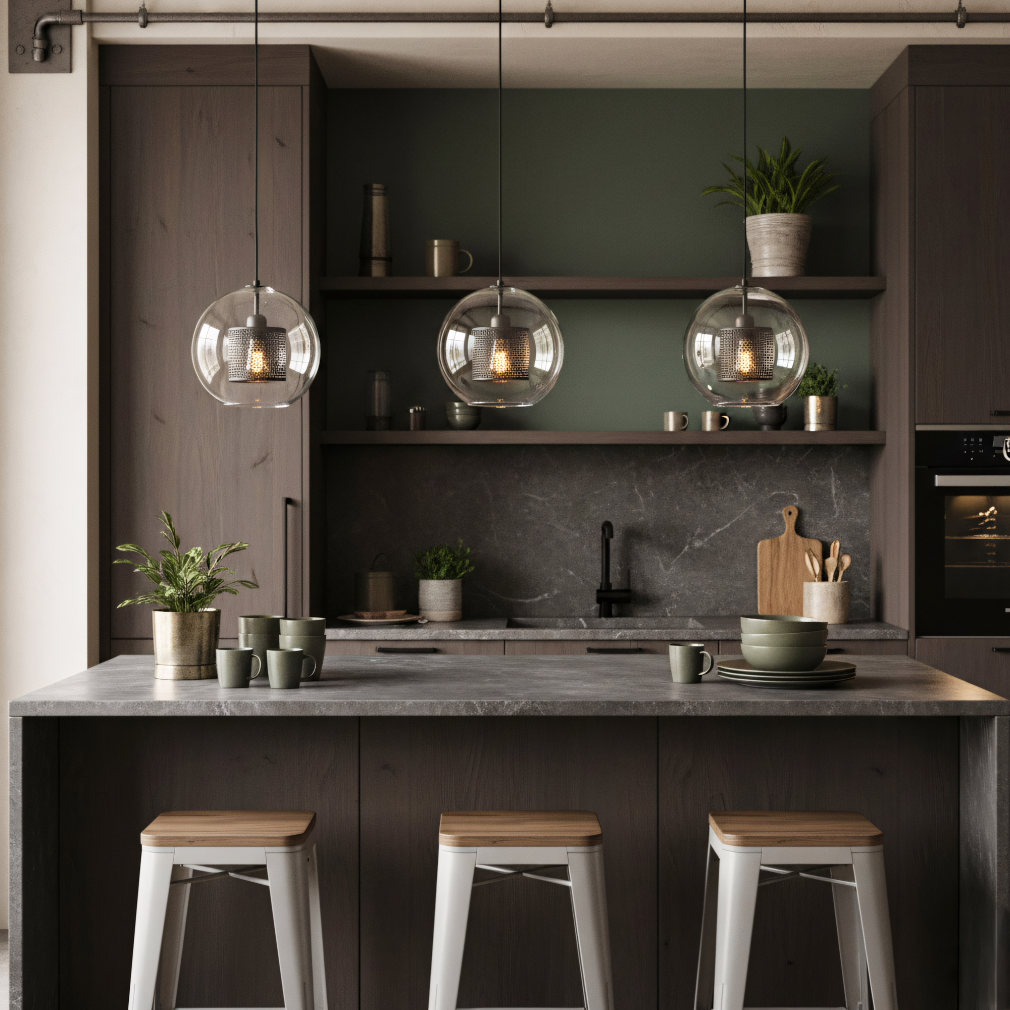 Lampa wisząca szklana loft APP558-1CP 25cm czarna  8