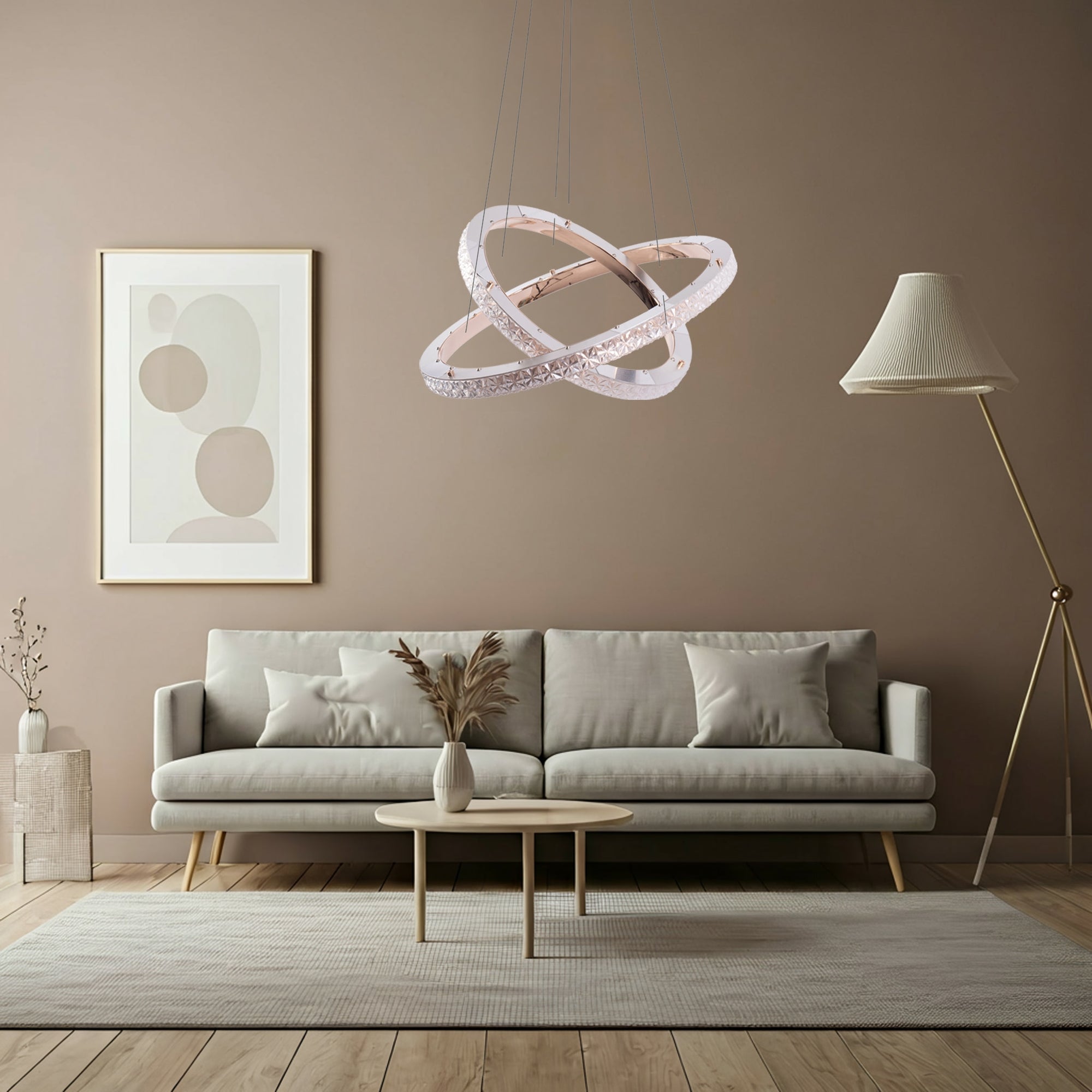 Lampa Wisząca Led Ms011-cp Różowe Złoto 59cm  2