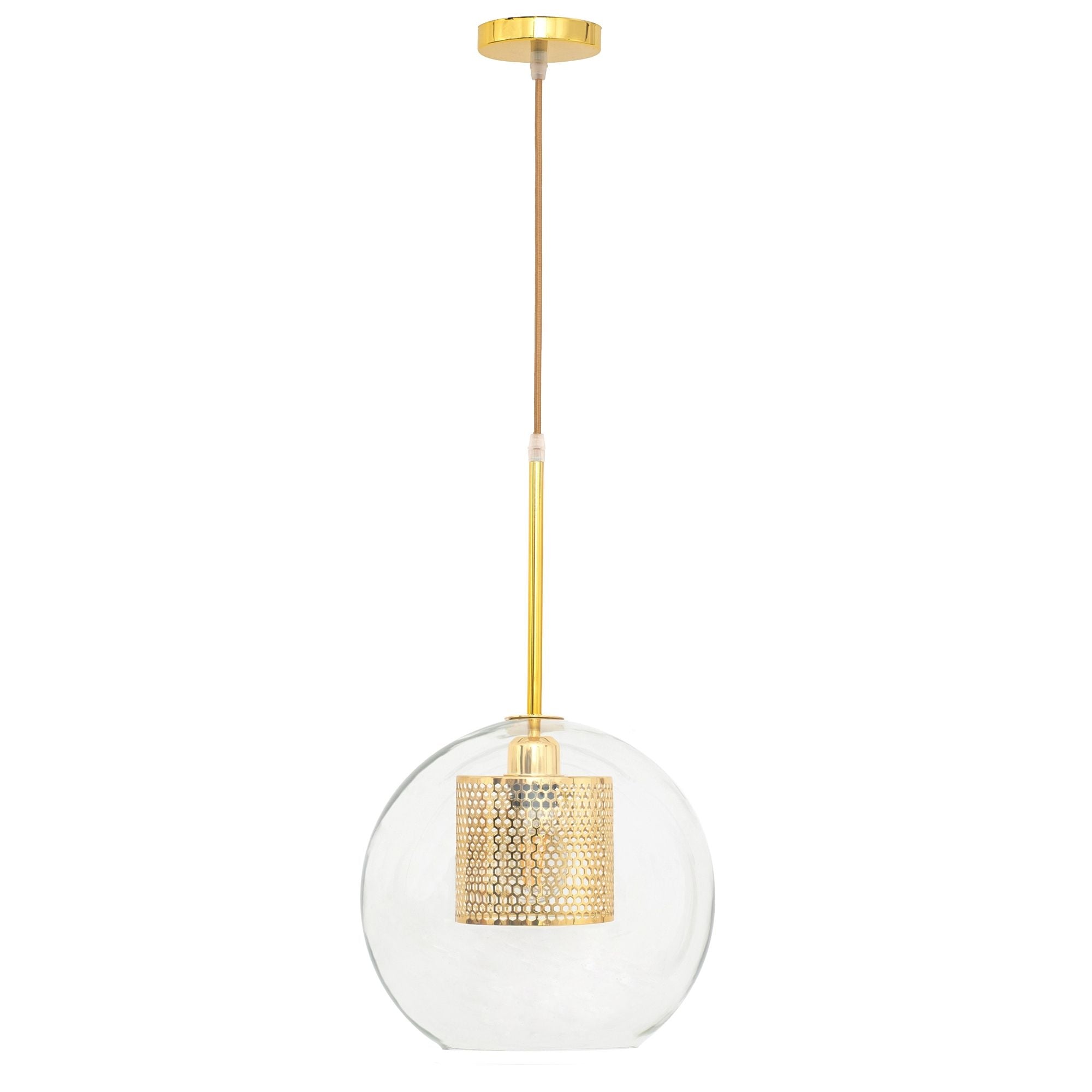 Lampa wisząca szklana loft APP554-1CP 20cm Złota  8