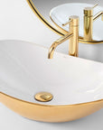 Umywalka nablatowa Rea Royal Gold/White