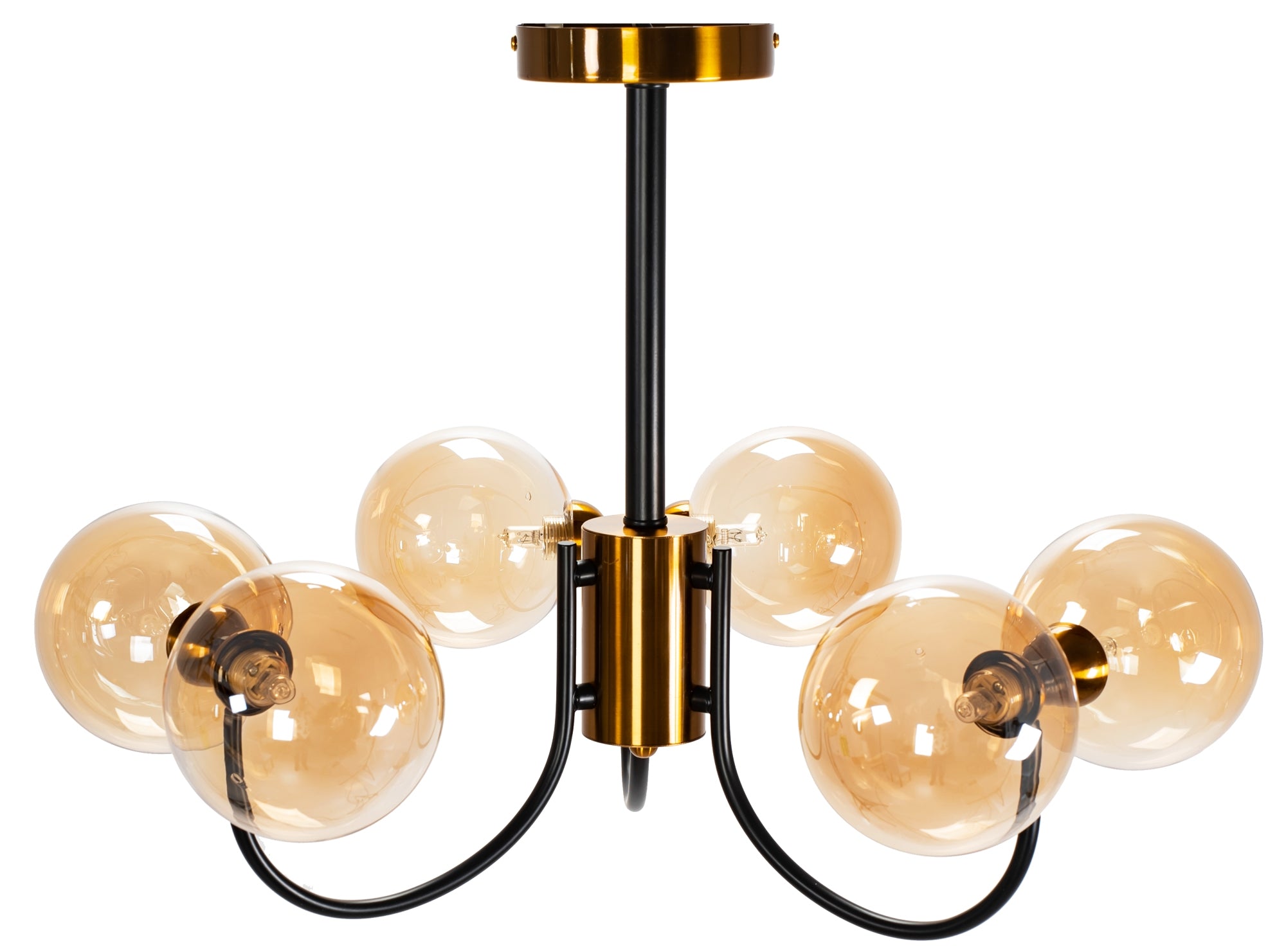 Lampa Sufitowa Wisząca Szklana APP1120-6CP  Złota  2