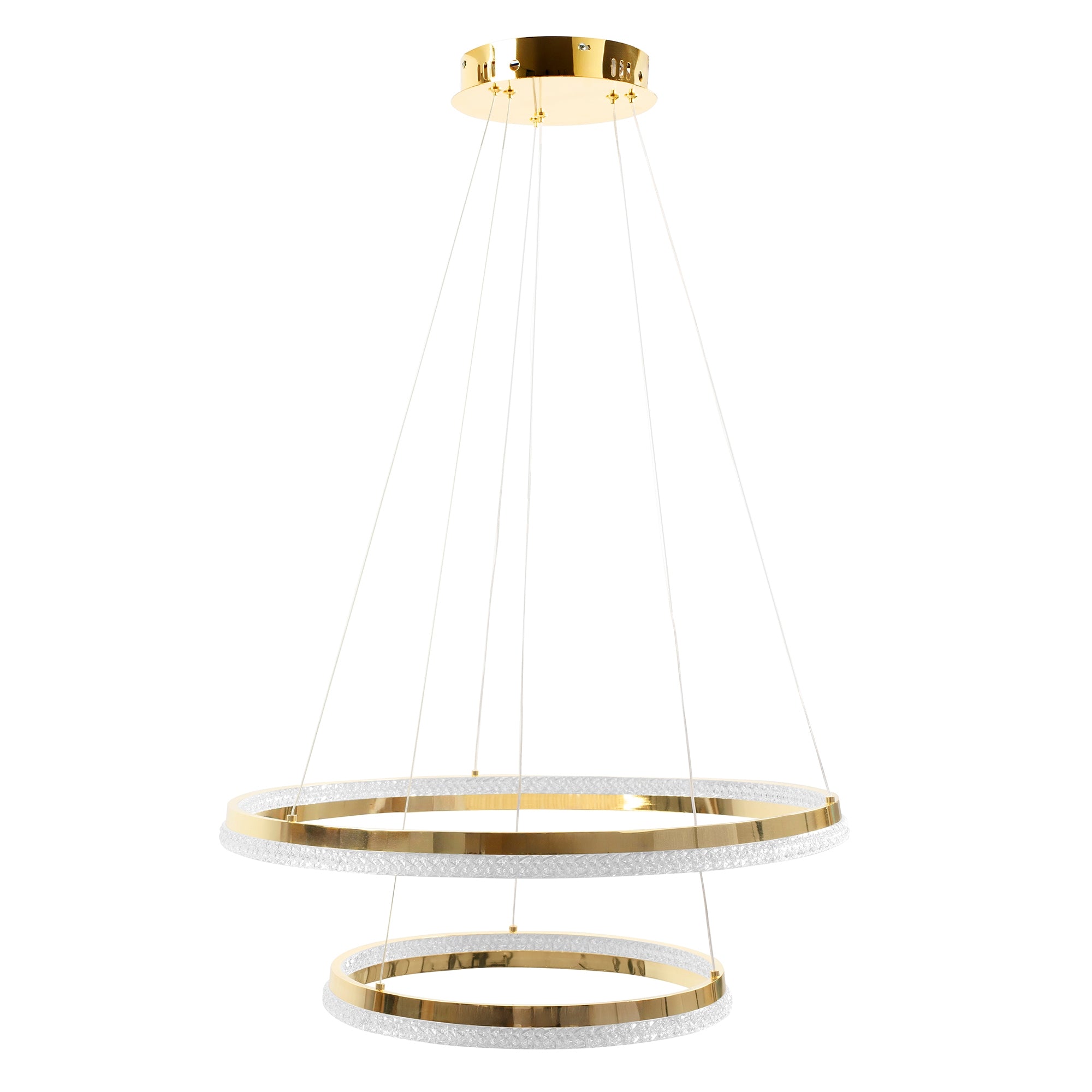 Lampa Wisząca Sufitowa Led Kryształowa Lhj043-cp2 Złota  1