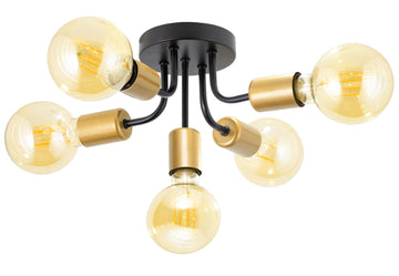Lampa Wisząca APP1118-5C Czarno Złota