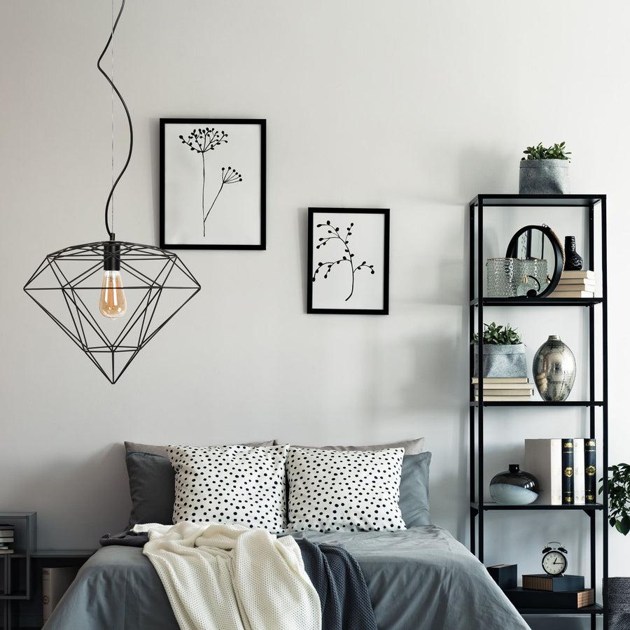 LAMPA WISZĄCA DIAMENT METAL LOFT  APP563-1CP Czarna