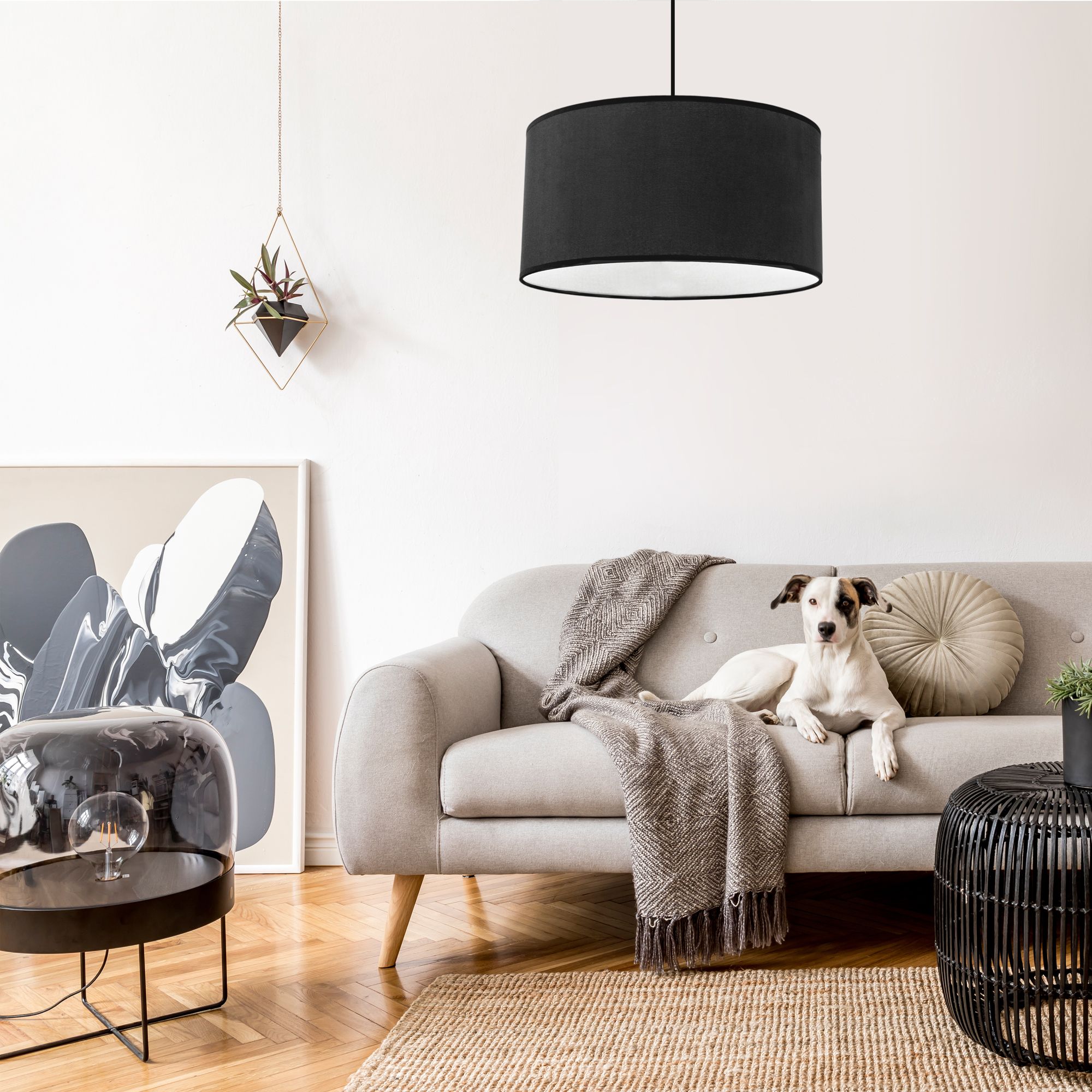 Lampa Wisząca  40cm APP623-1CP Czarna