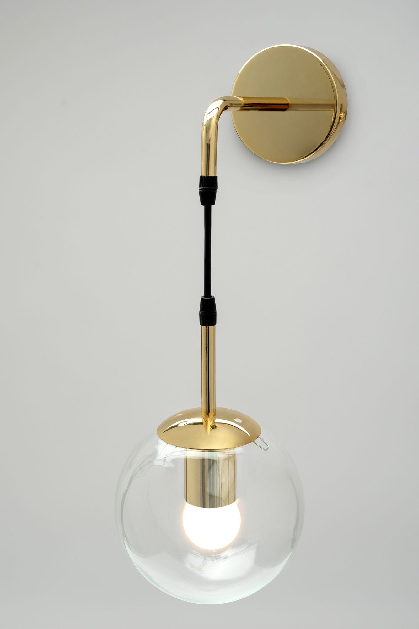 Lampa Ścienna Kinkiet Szklany APP685-1W Złota