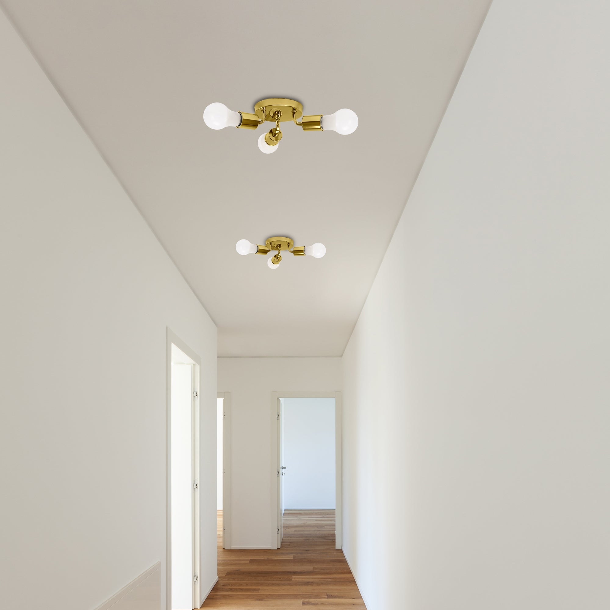 Lampa Sufitowa Potrójna Plafon Metalowa APP704-3C Złota  5