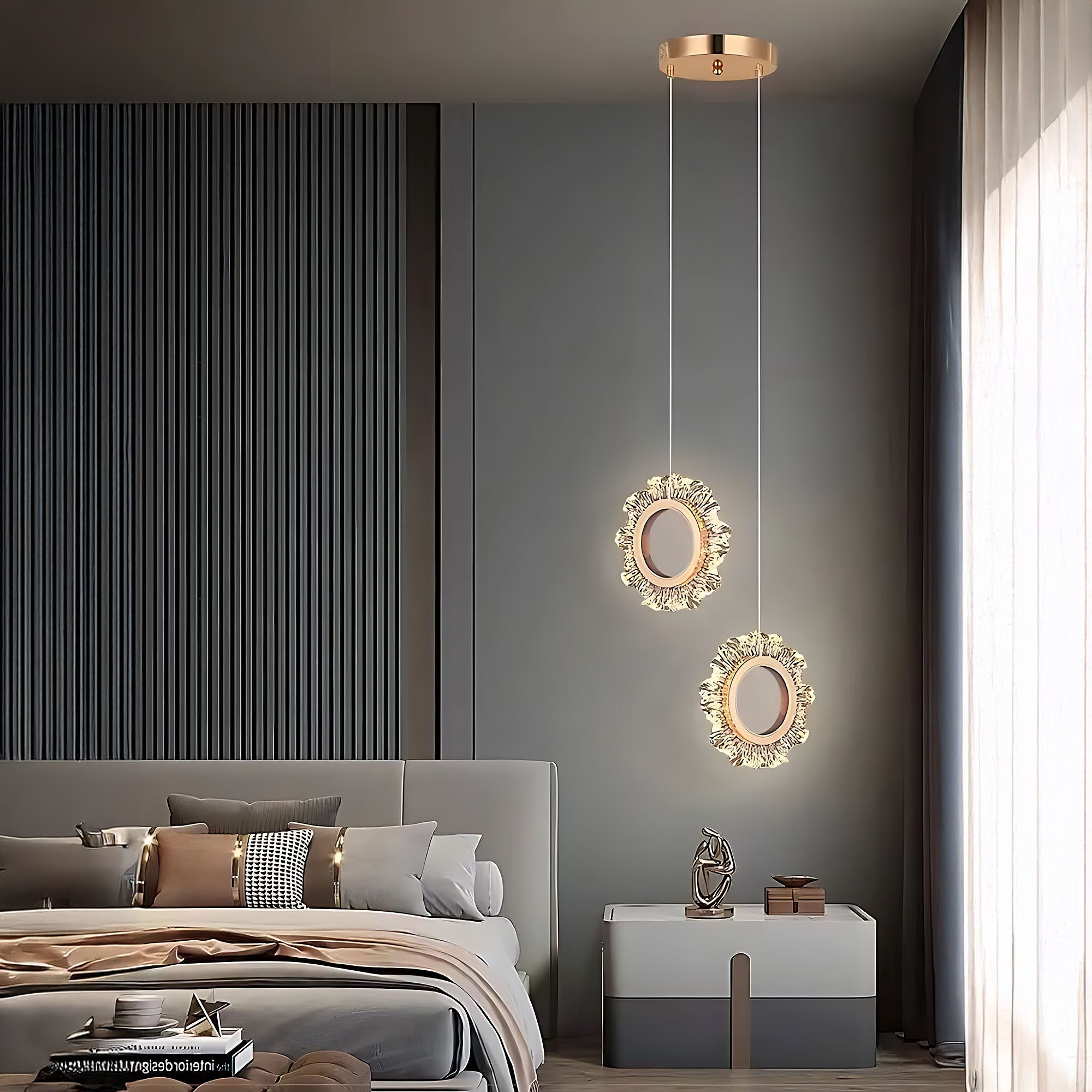 Lampa Sufitowa Wisząca Led Lhj103-2cp Złota  2