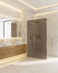 Kabina prysznicowa Walk-In Rea Flexi Brown / Brush Gold 140  4