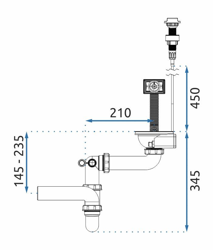 Syfon Kuchenny Automatyczny REA BR-001-AU Złoty