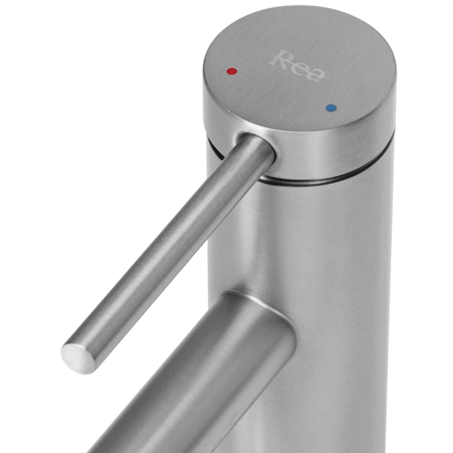 Bateria Umywalkowa Rea Foss nikiel szczotkowany Inox niska nickel brush