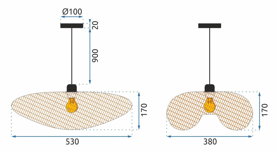 LAMPA SUFITOWA WISZĄCA BOHO NATURAL APP880-1CP