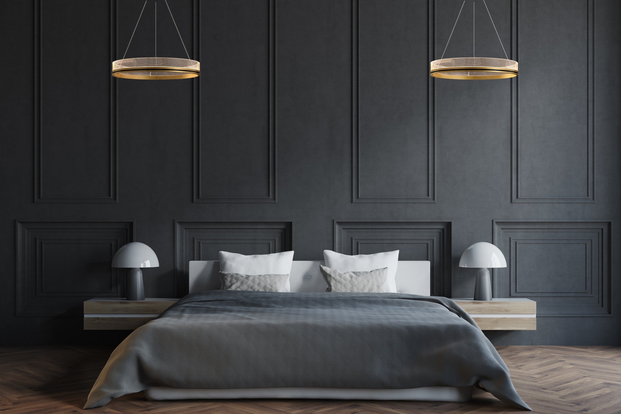 Lampa Wisząca APP1189-CP Złota 40cm  9