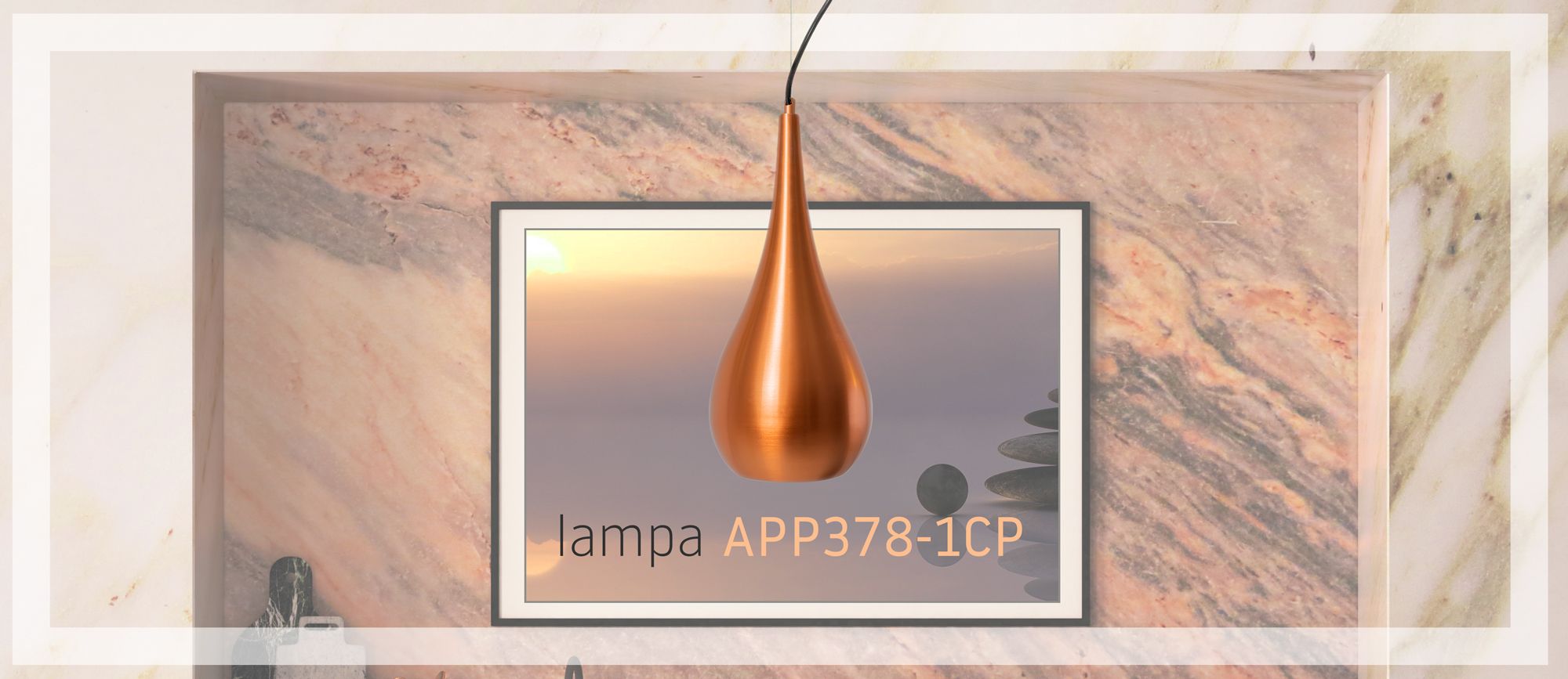 Lampa Sufitowa Wisząca Loft Metalowa  APP378-1CP Złota