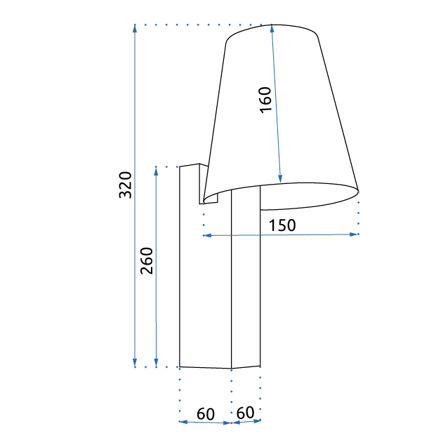 LAMPA KINKIET LOFT APP1279-1W BLACK