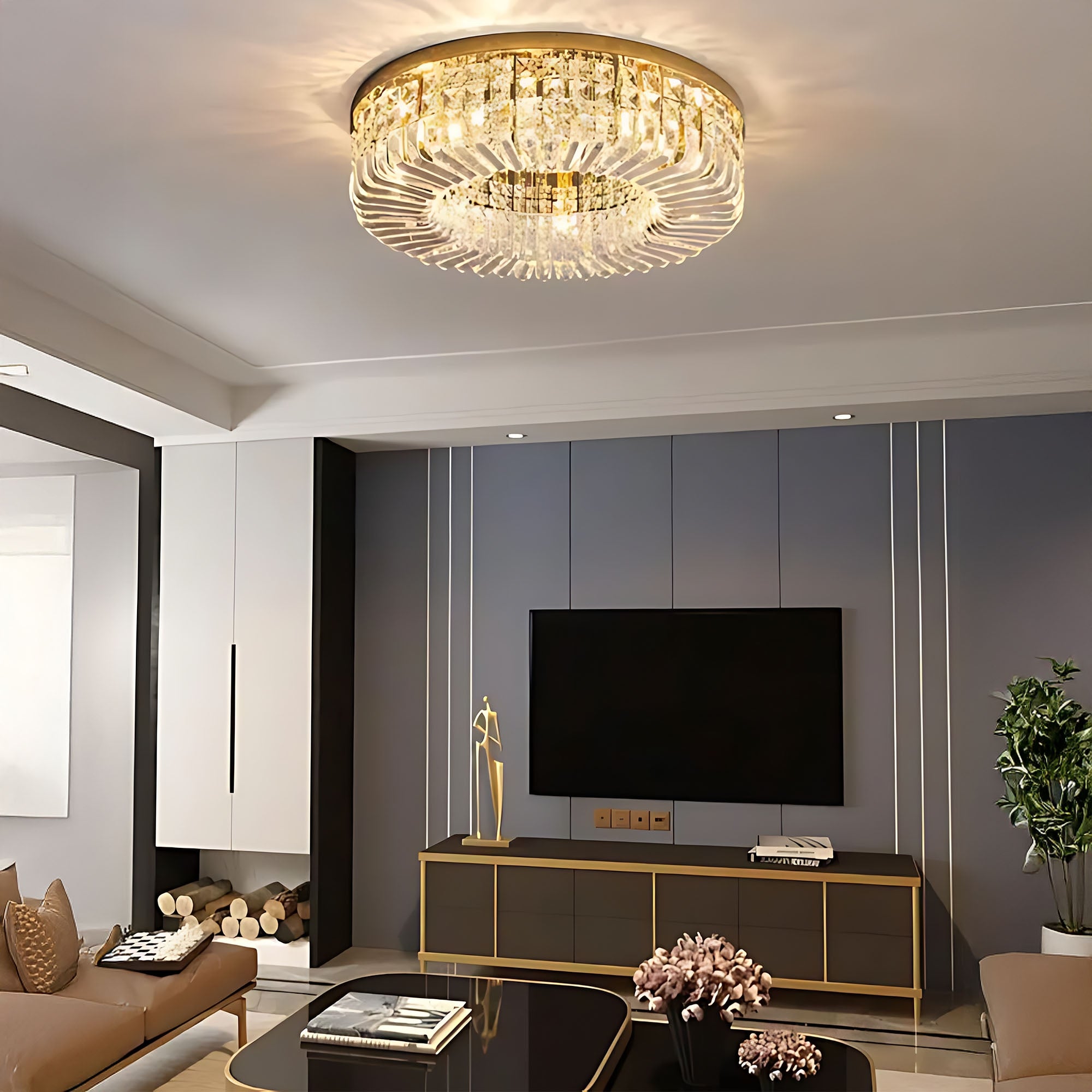 LAMPA KRYSZTAŁOWA PLAFON APP1728-6C 50 cm ZŁOTA  13