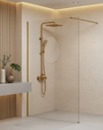 Kabina Prysznicowa Walk-in Rea Flexi Transparent / Brush Gold 130  7