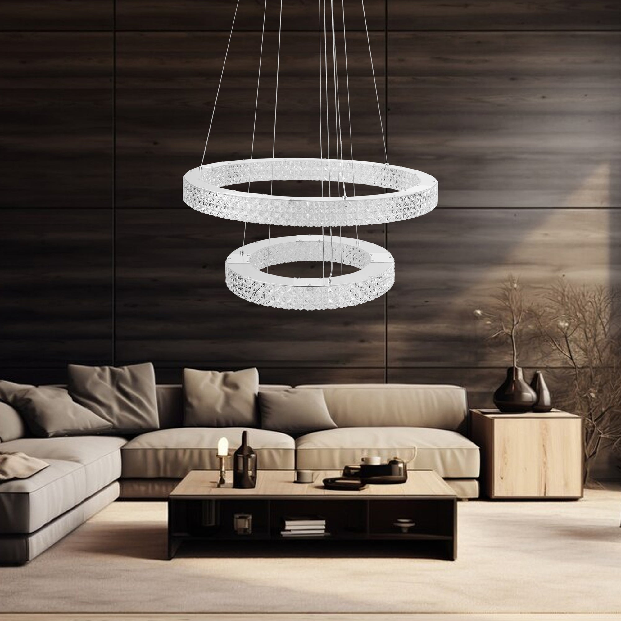 Lampa Wisząca Led Kryształowa Ms007-cp Chrom  6