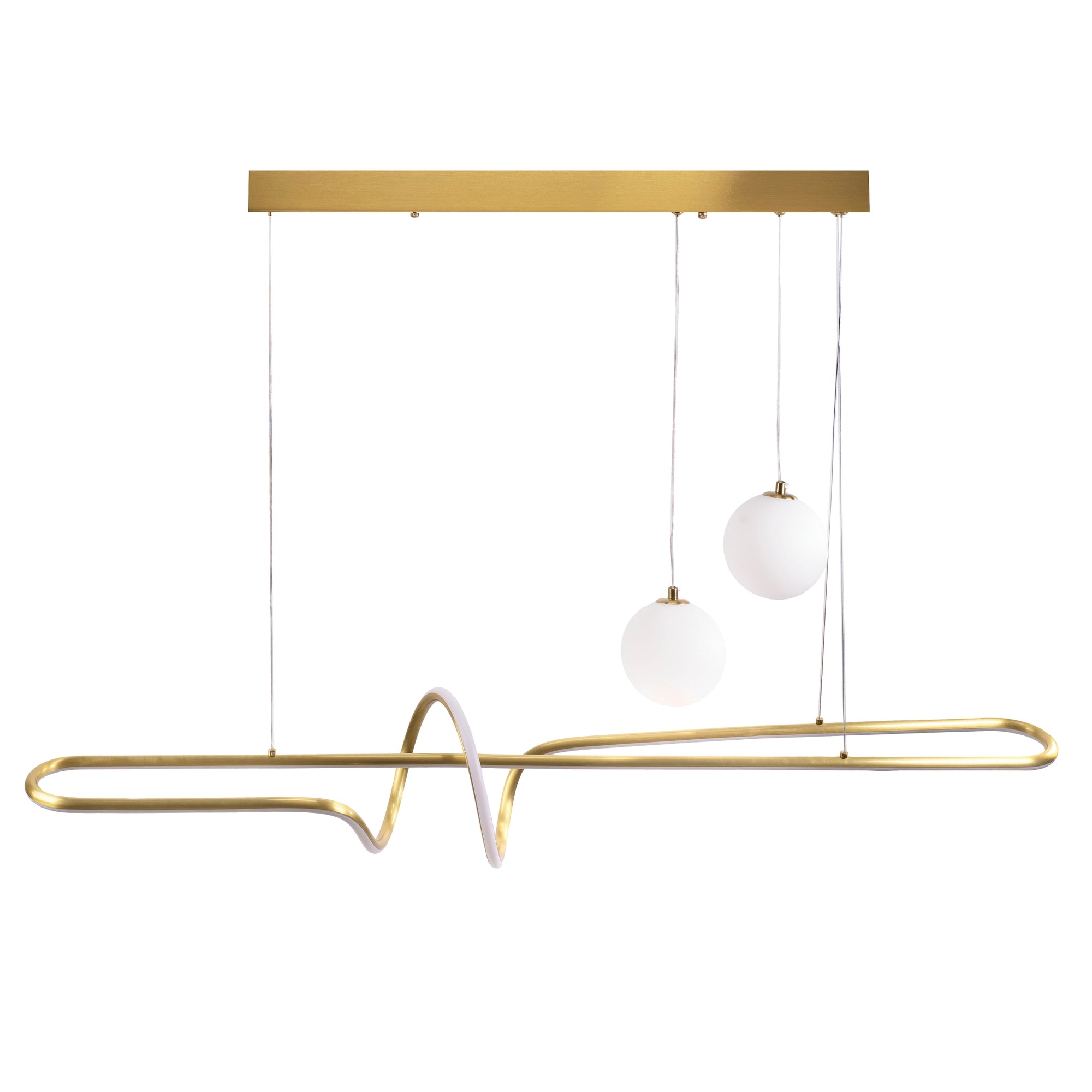 Lampa Sufitowa Wisząca Led Lhj039-cp Złota Szczotkowana  1