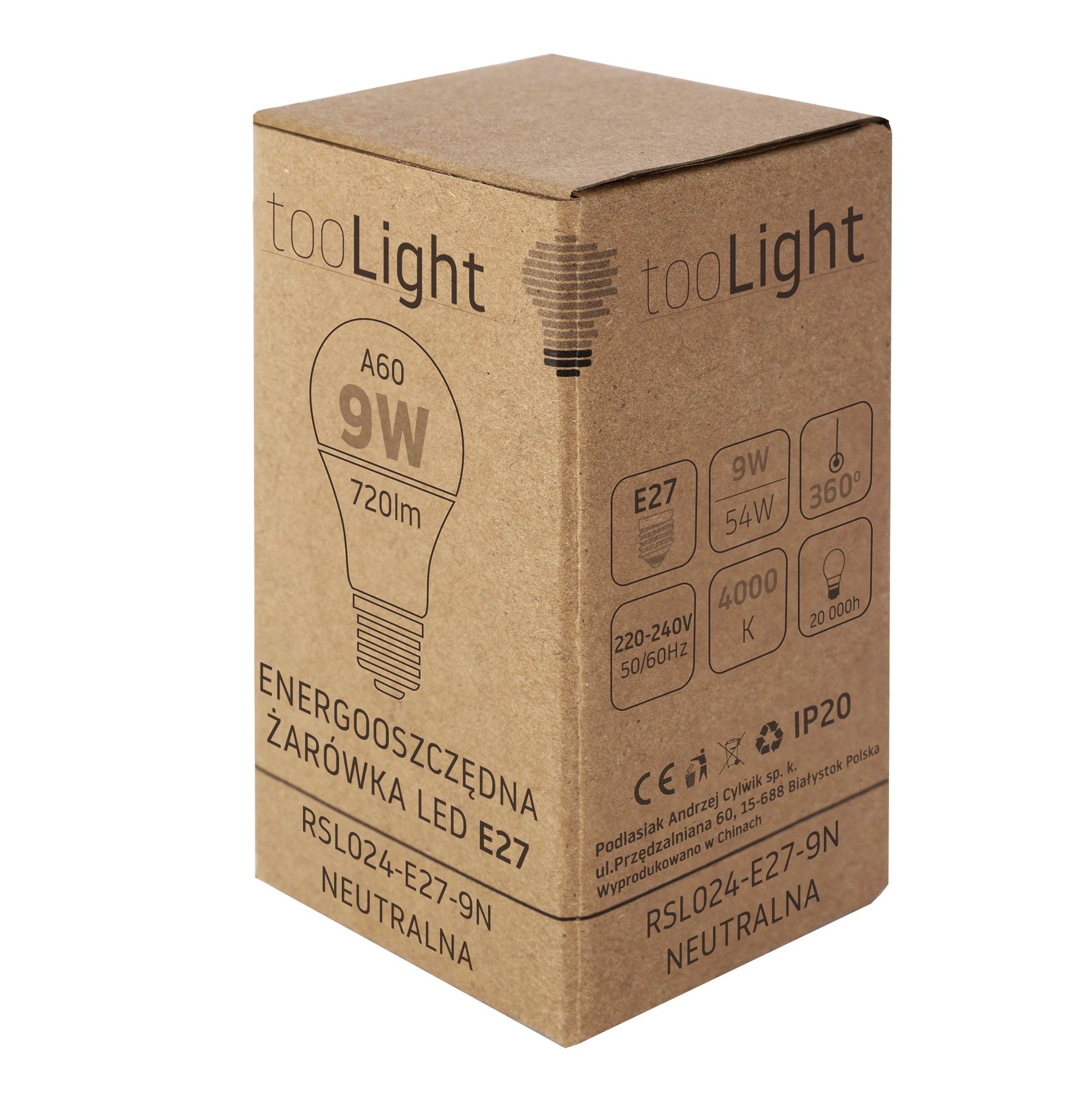 Żarówka LED Neutralna E-27 9W RSL024