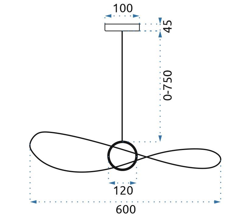 LAMPA WISZĄCA AŻUROWA LED 60cm APP651-1CP