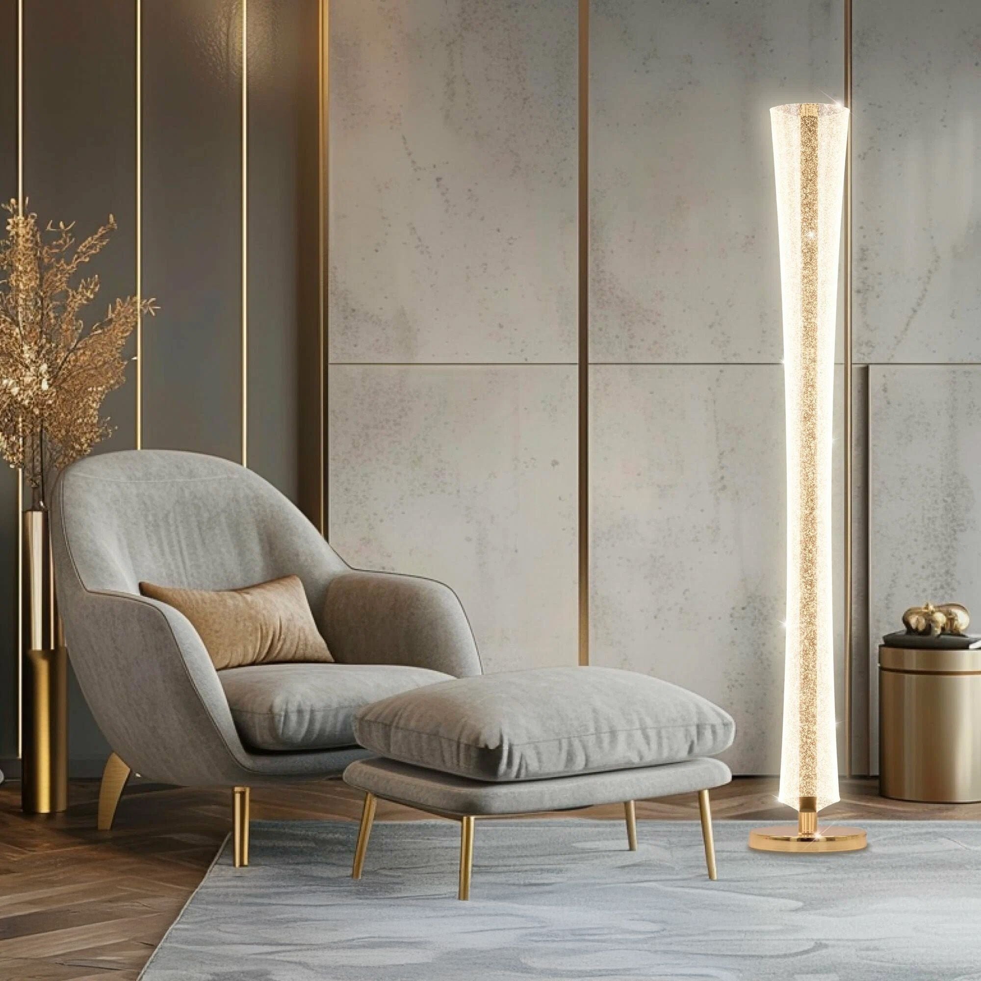 Lampa Stojąca Podłogowa Led Lhj073-f Złota  10