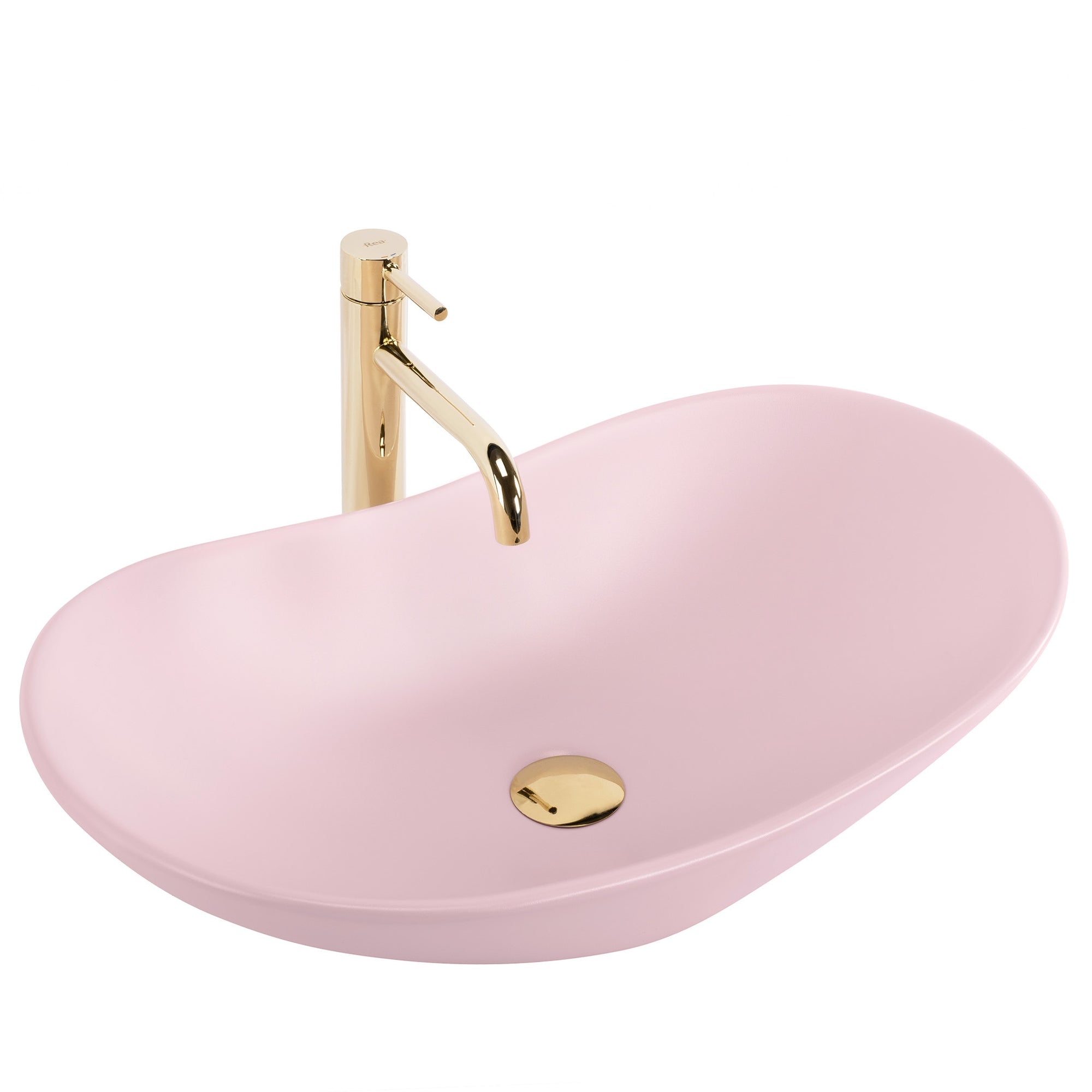 Umywalka Nablatowa Rea Royal Powder Pink Matt  3