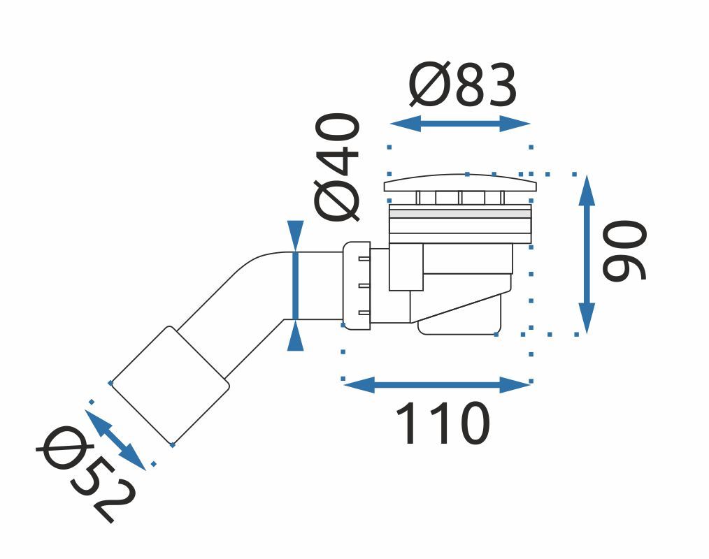 Syfon brodzikowy chrom