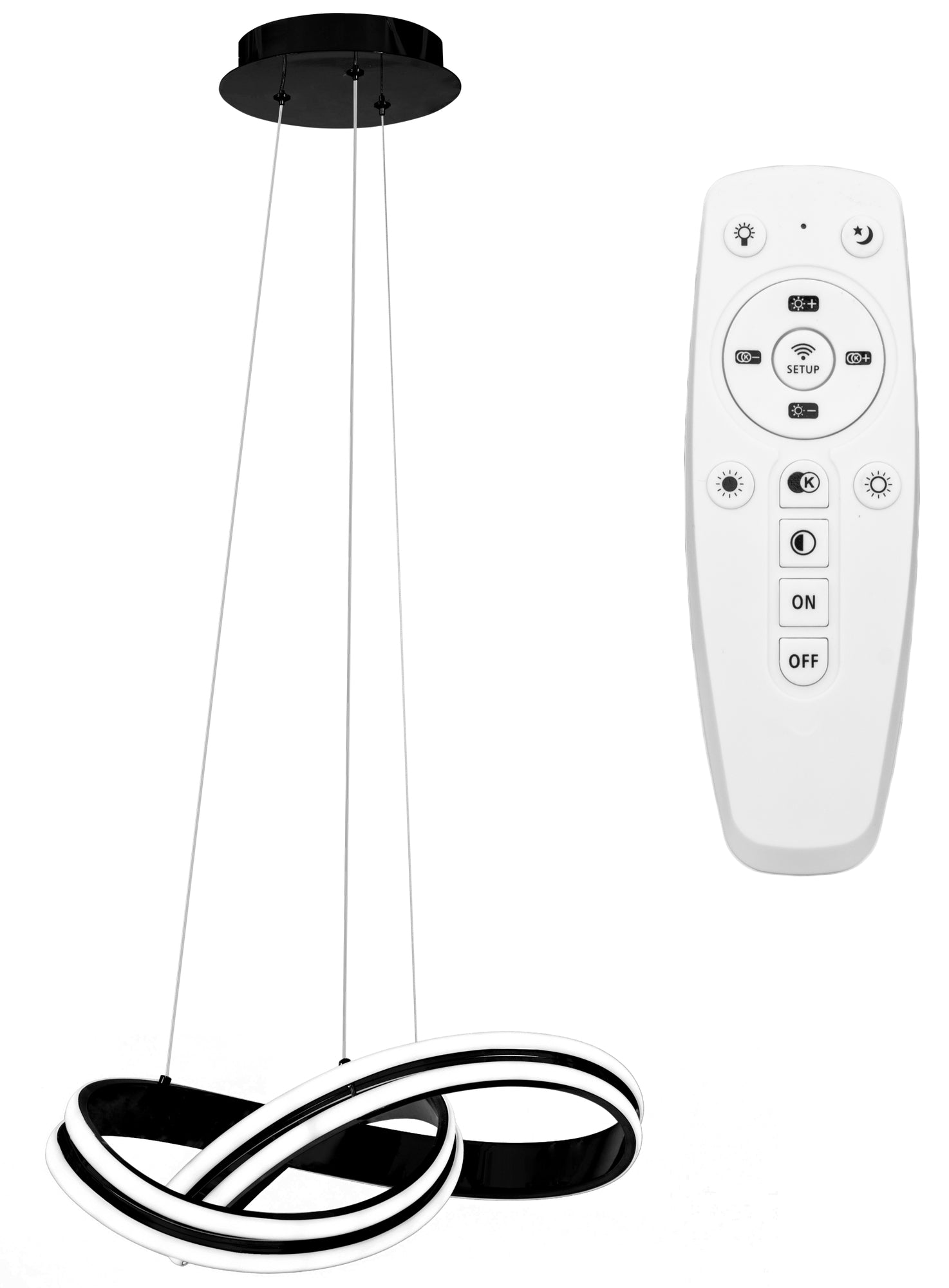 Lampa sufitowa nowoczesna LED + PILOT APP817-CP Czarna  1