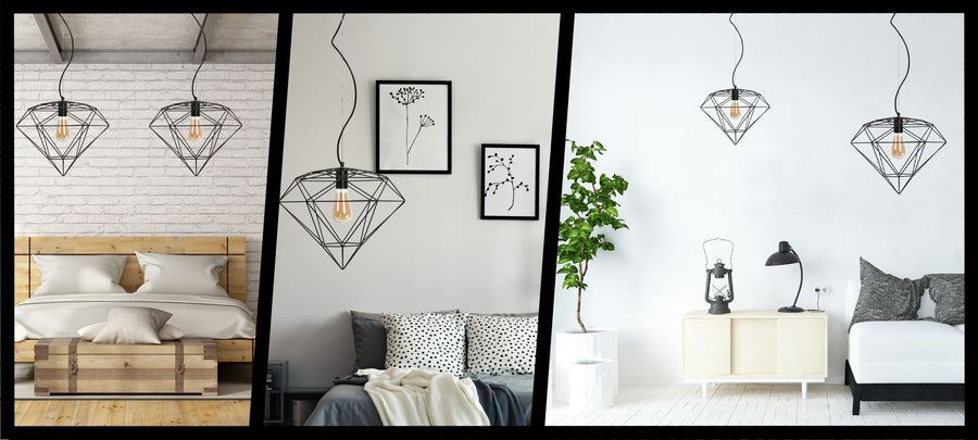 LAMPA WISZĄCA DIAMENT METAL LOFT  APP563-1CP Czarna
