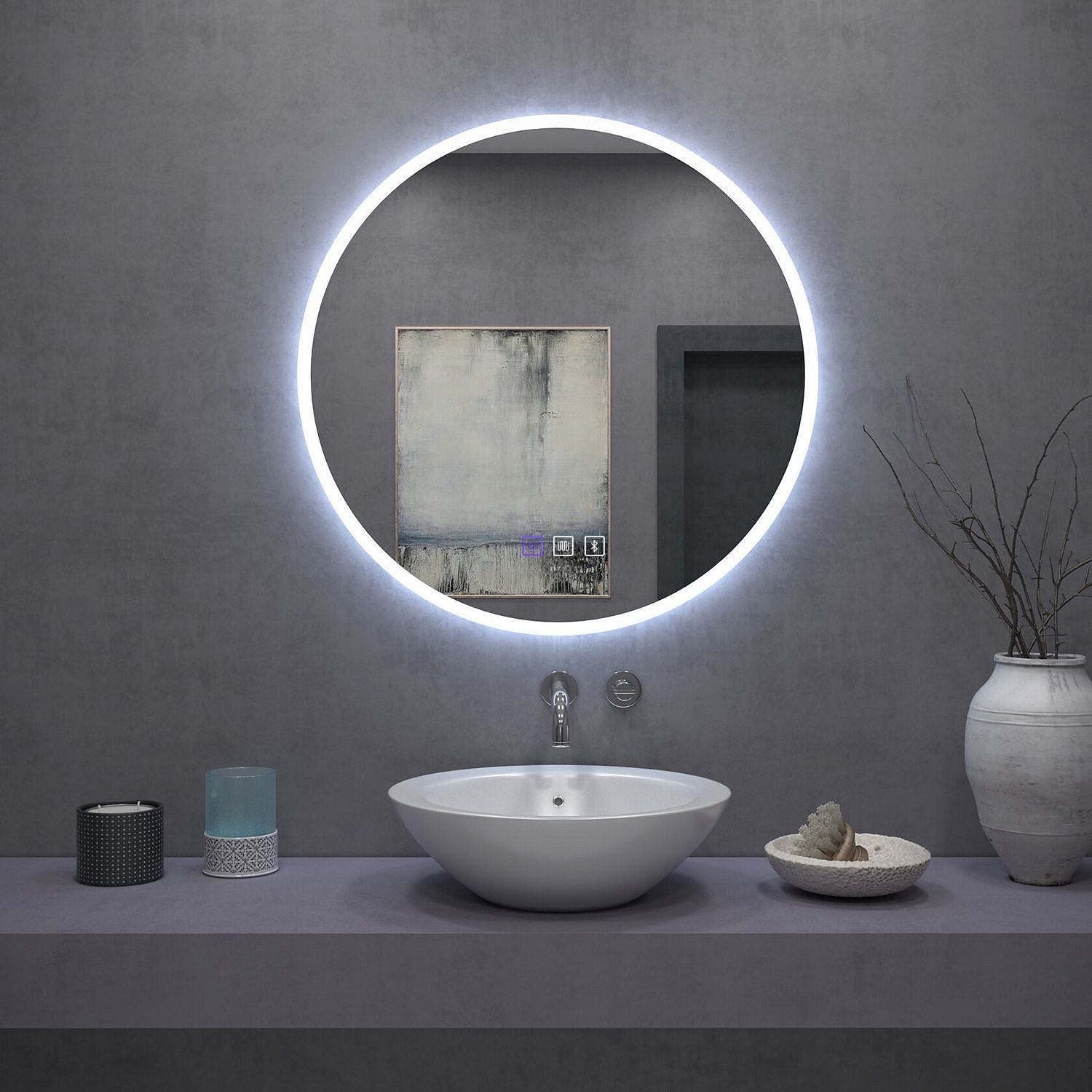 LUSTRO ŚCIENNE LED BLUETOOTH FFJ 60CM  3