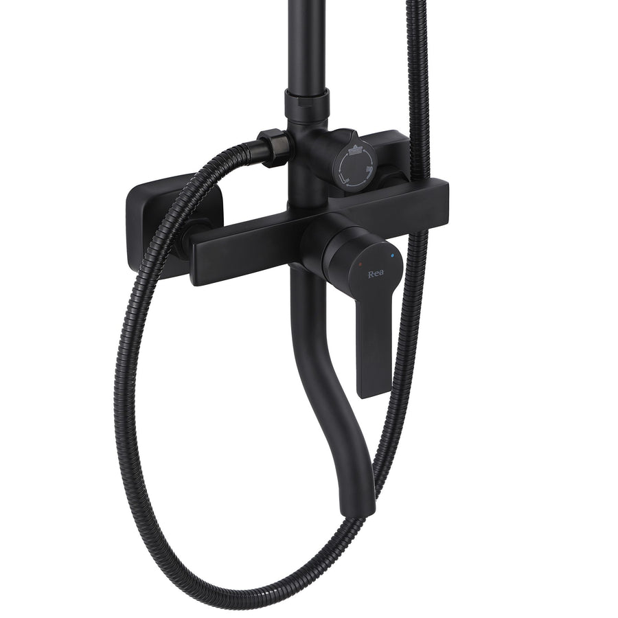 Zestaw Prysznicowy REA ARGUS CZARNY MAT BLACK MATT