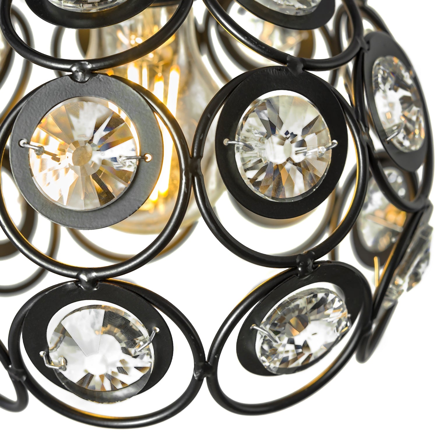 LAMPA WISZĄCA SUFITOWA KRYSZTAŁOWA APP206-1C Czarna  2