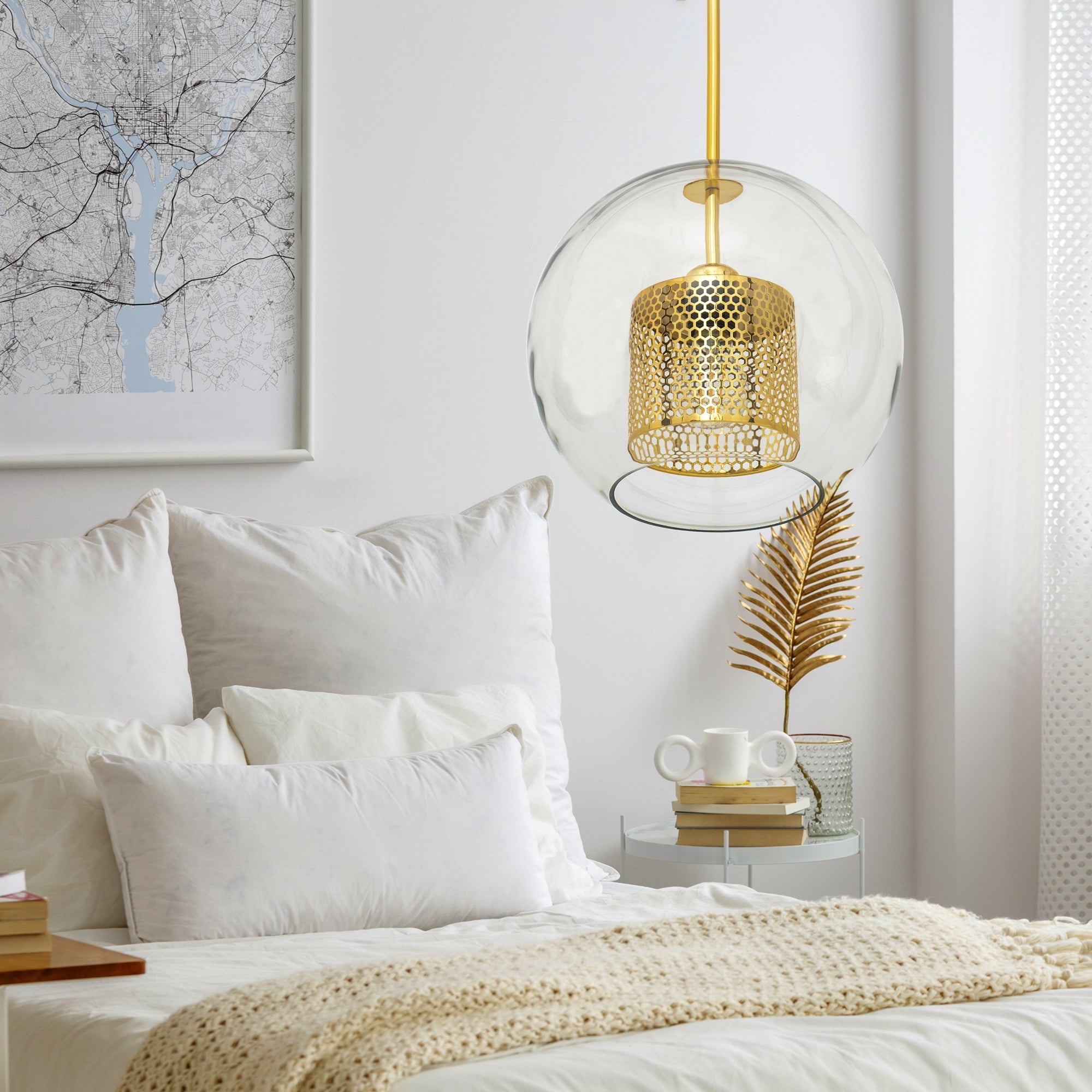 Lampa wisząca szklana loft APP556-1CP 30cm ZŁOTa  5