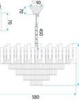 Lampa Wisząca Z Kryształami G052-cp 60cm Złota  6