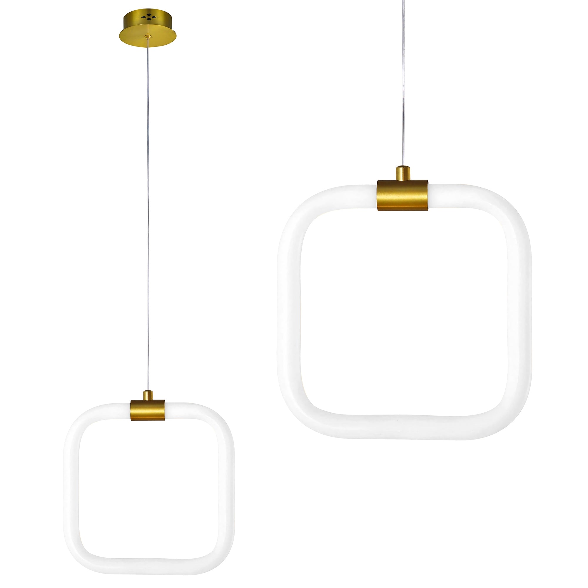 Lampa Sufitowa Wisząca Led Lhj057-cp1 Złota Szczotkowana  1