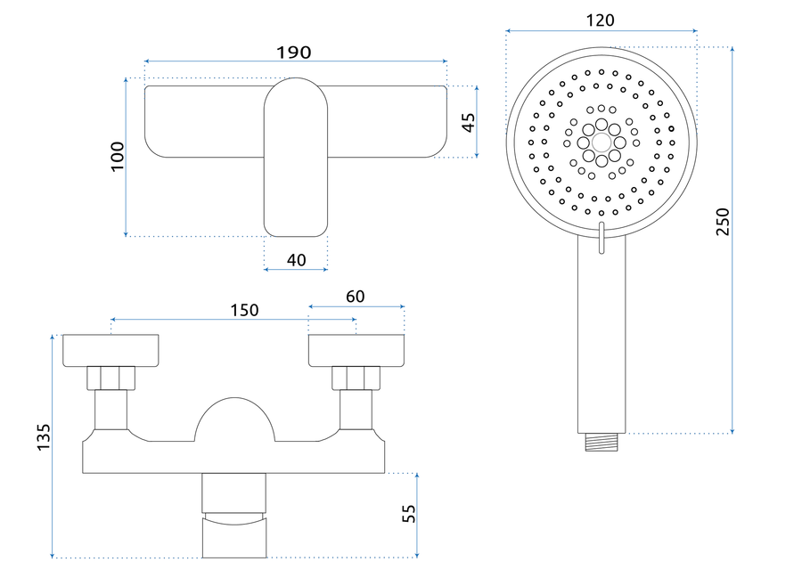 Bateria prysznicowa REA Dart Chrom