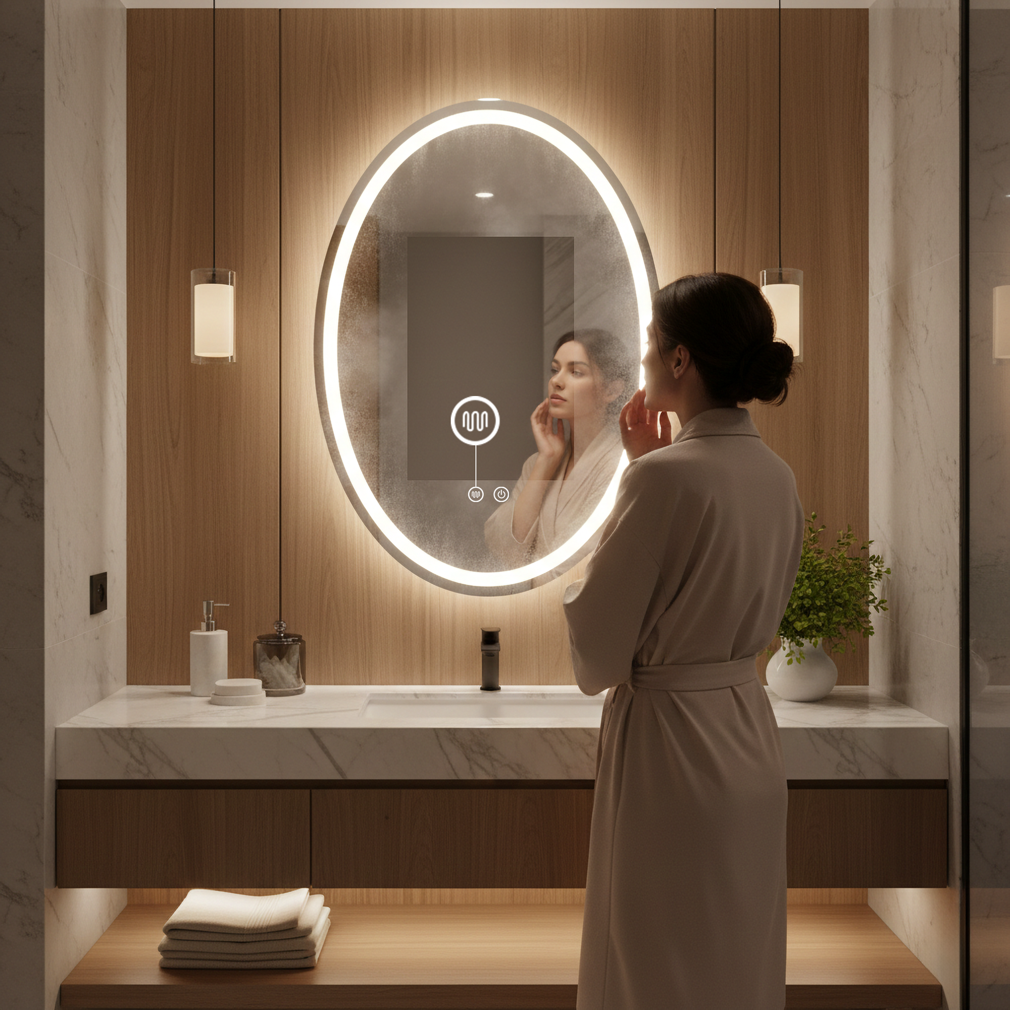 Lustro ścienne LED Marco 60x80 cm  7