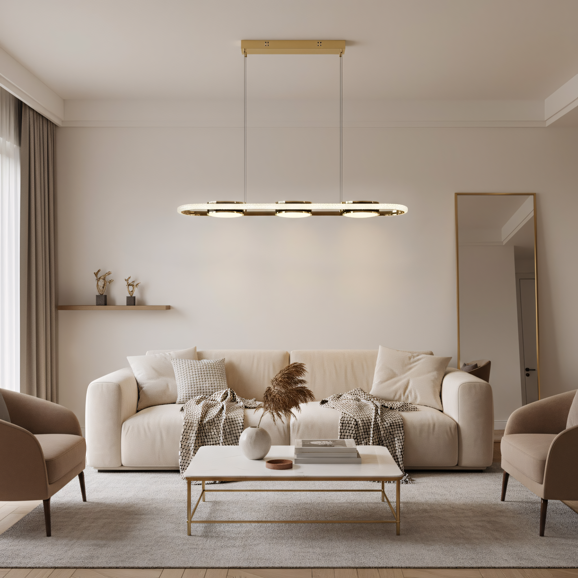 Lampa Sufitowa Wisząca Led G135-cp Złota  4