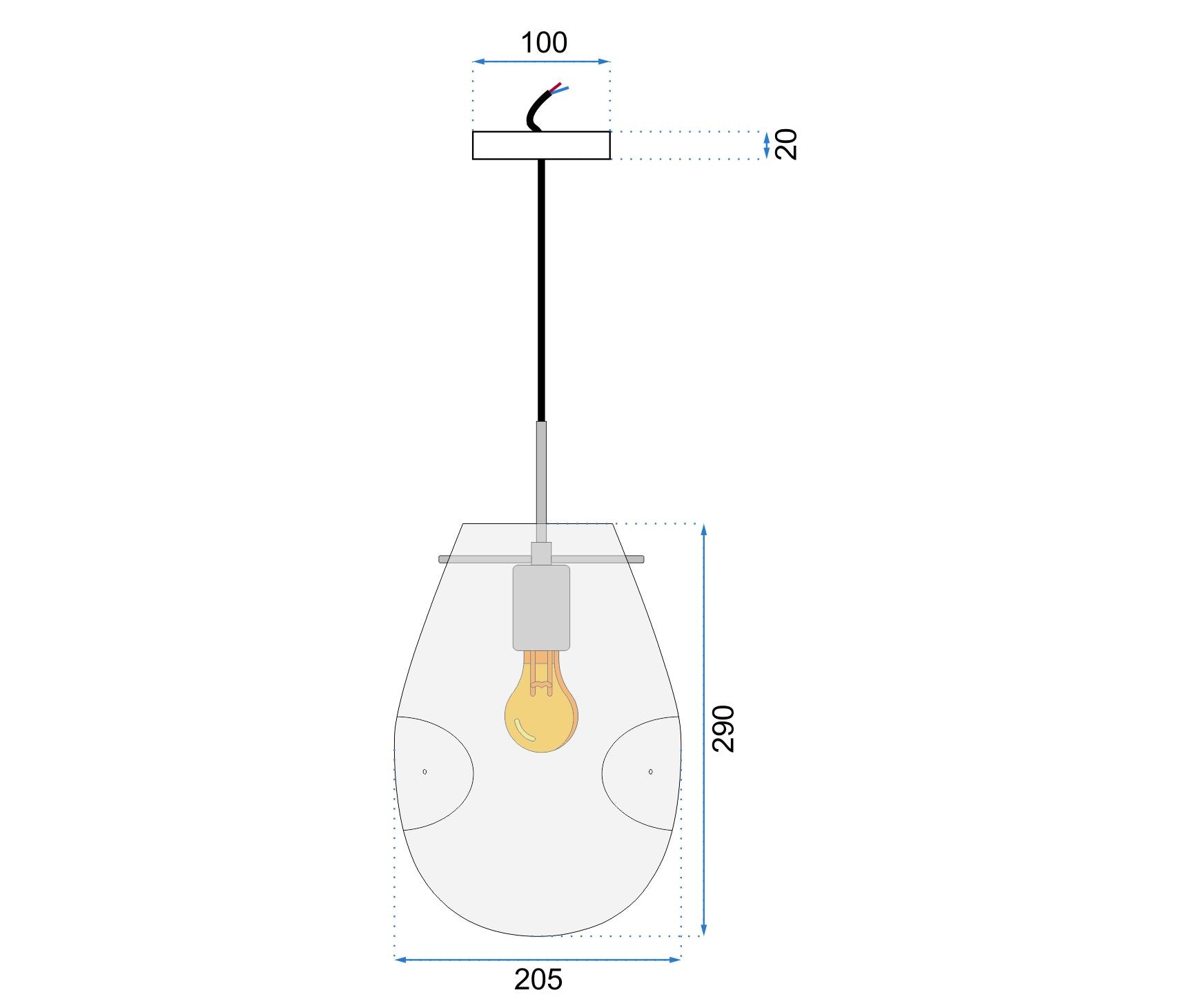 Lampa Sufitowa Wisząca Szklana APP329-1CP SREBRNA
