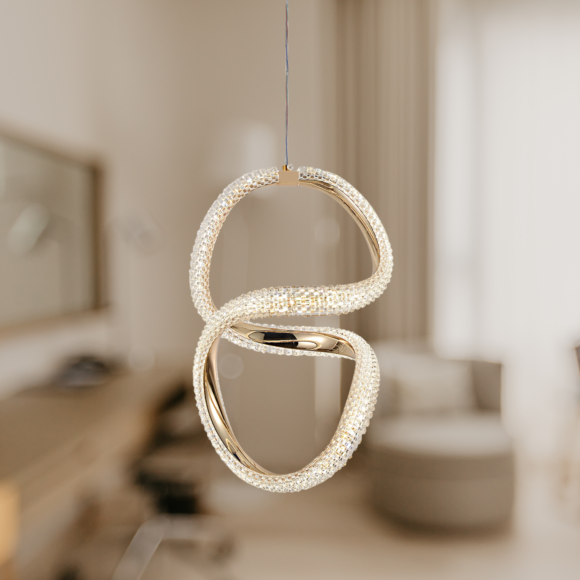 Lampa Wisząca Led G069-cp Złota  8